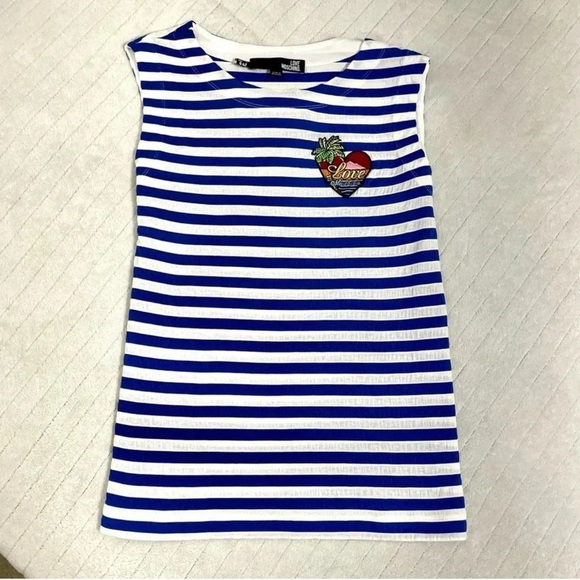Love Moschino Blue and White Striped Top - Picture 3 of 5